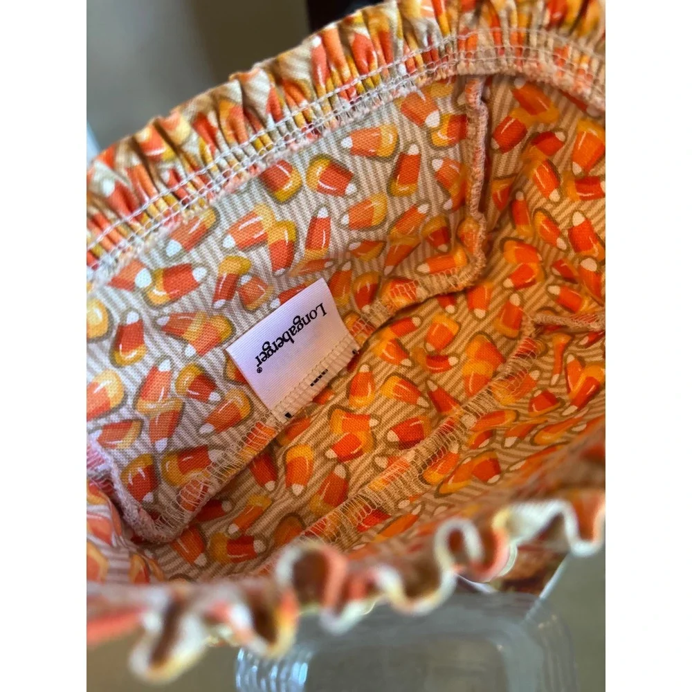 Longaberger 1999 Candy Corn Basket 14354 Handwoven Fabric Liner & Protector